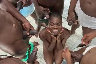 Melanin daisy fucked by seven men in gang bang sex